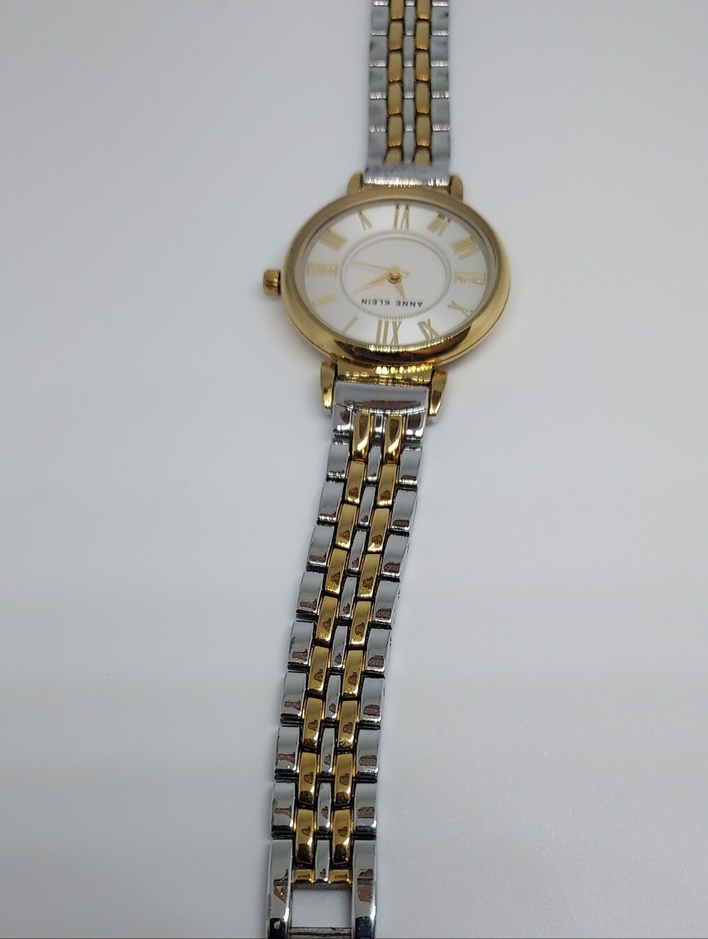 Vintage Anne Klein Two-Tone Gold & Silver Roman Numeral Bracelet Watch - Picture 7 of 12